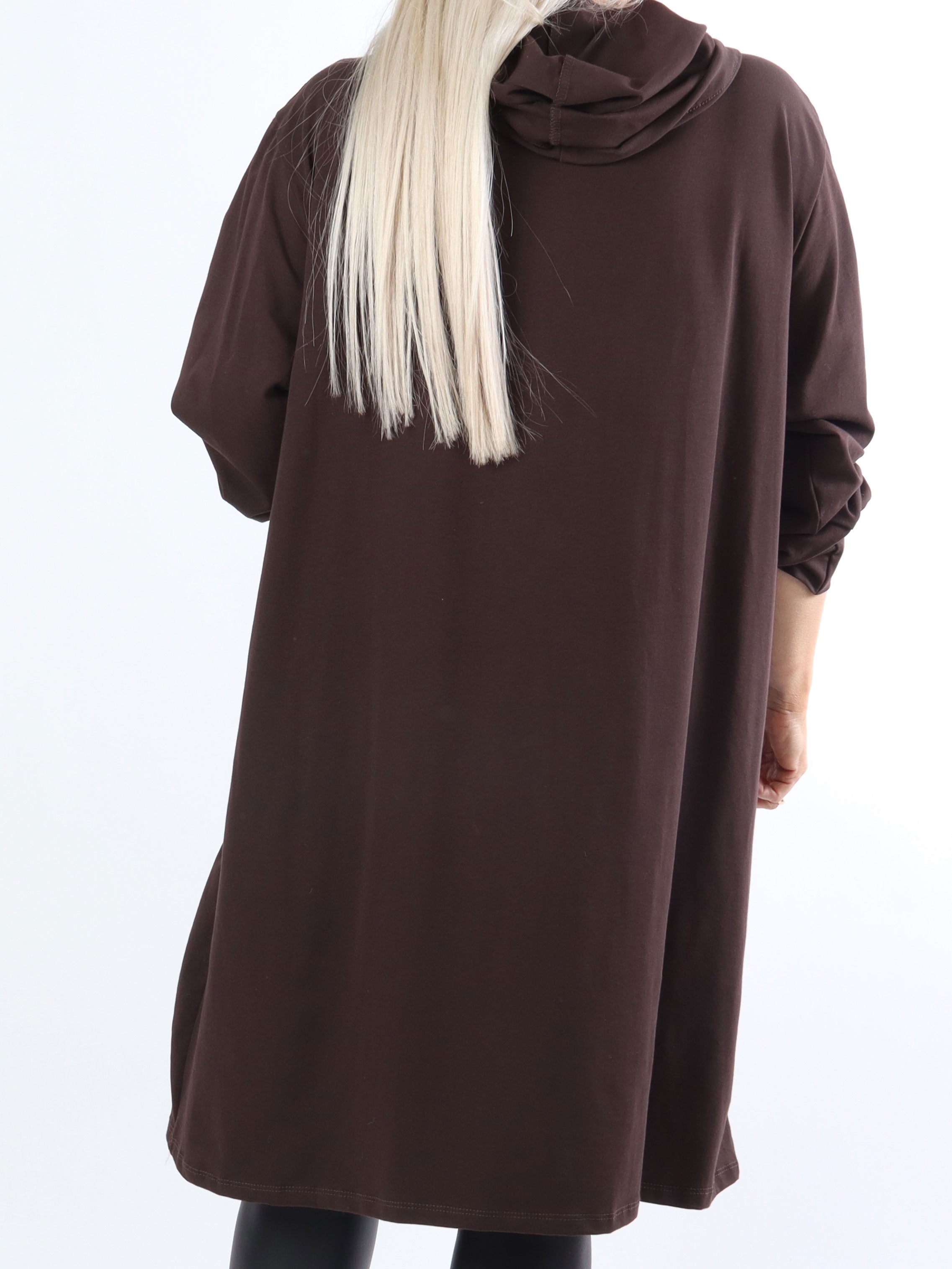 Adona - Plus size joggingkjole med lynlås og hætte